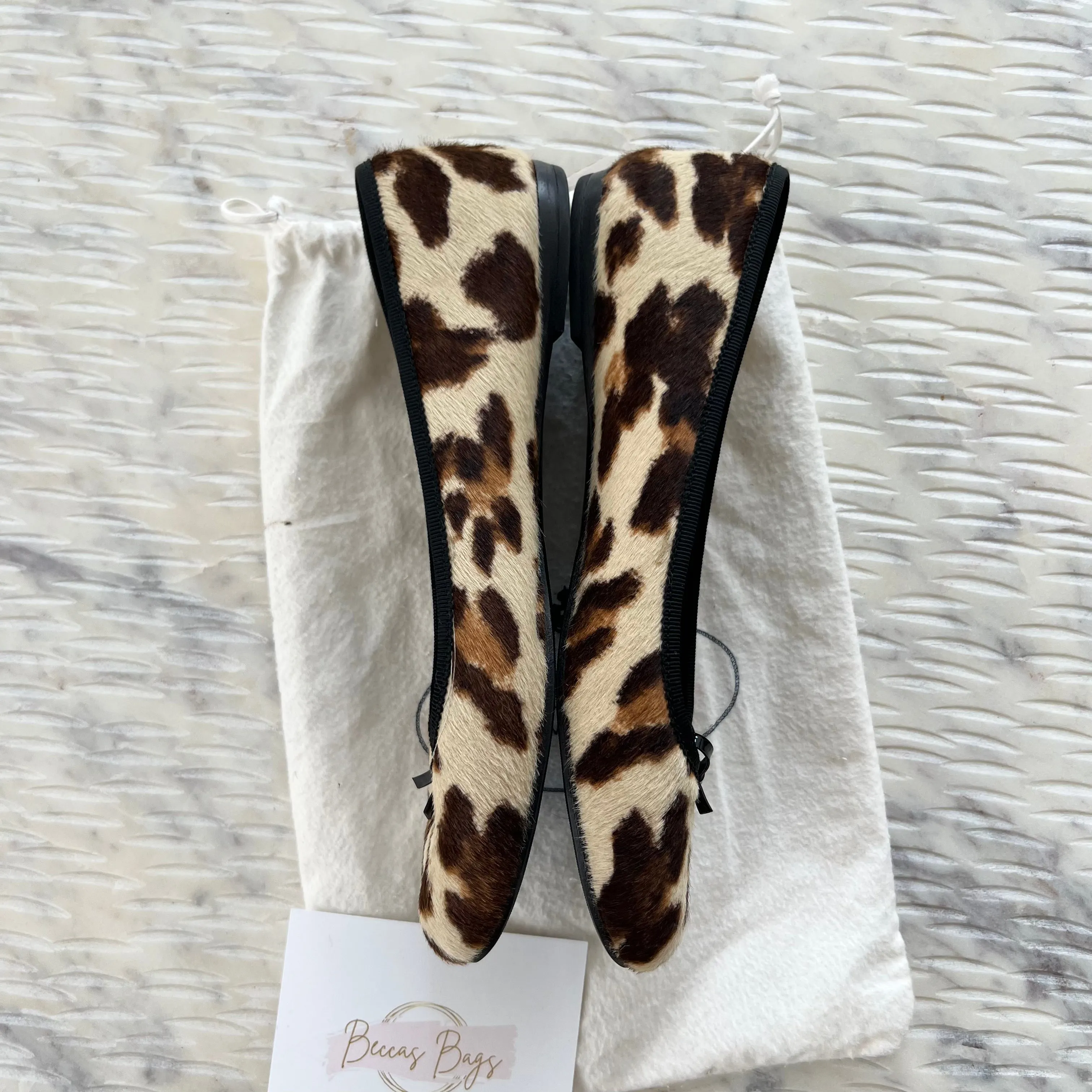 Prada Leopard Horse Hair Flats