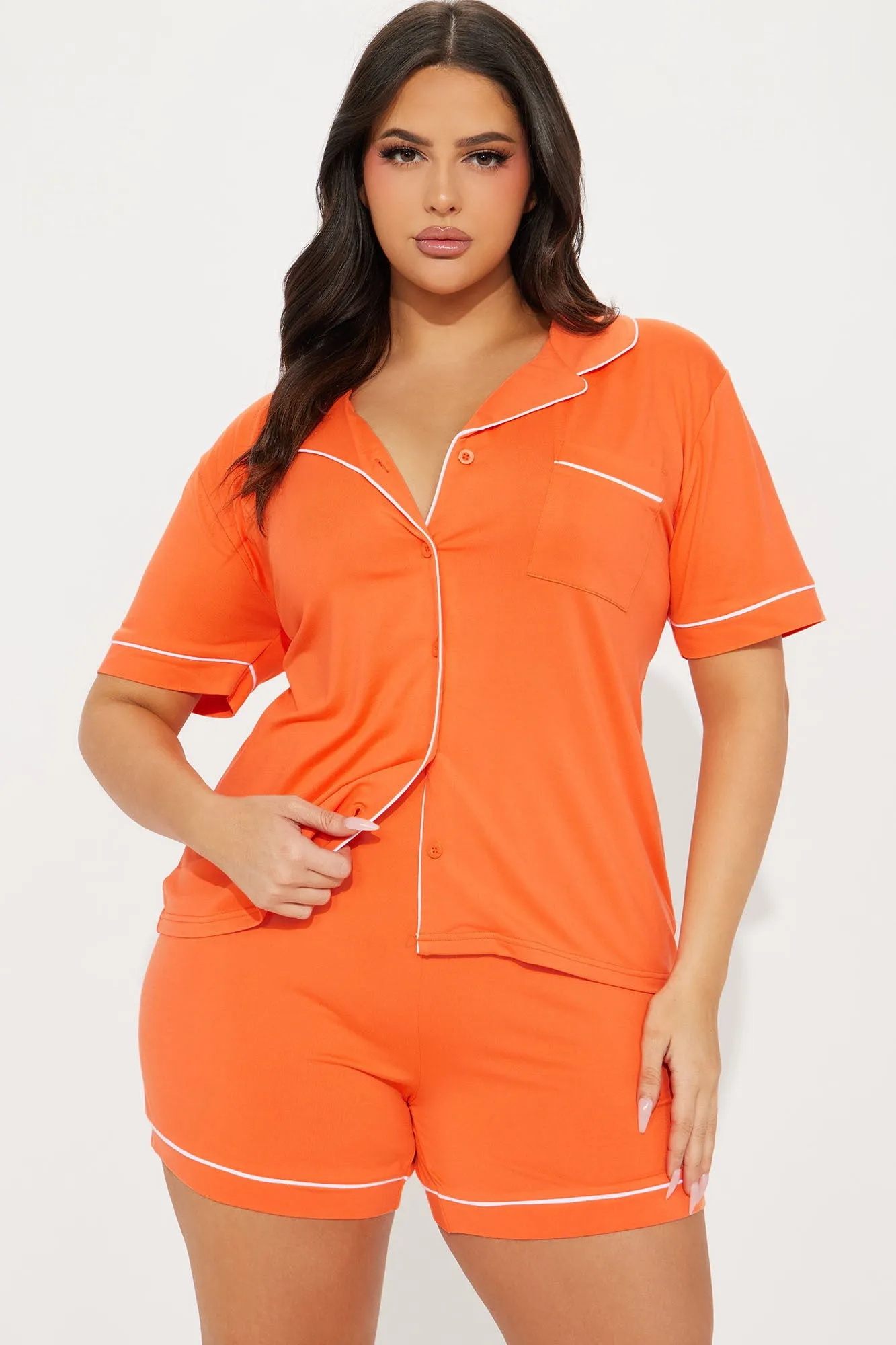 Ready For Bed PJ Short Set - Orange