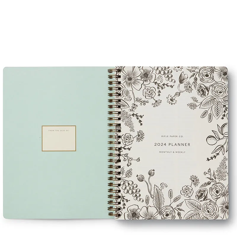 RIFLE PAPER CO. | 2024 12-Month Softcover Spiral Planner - Flores