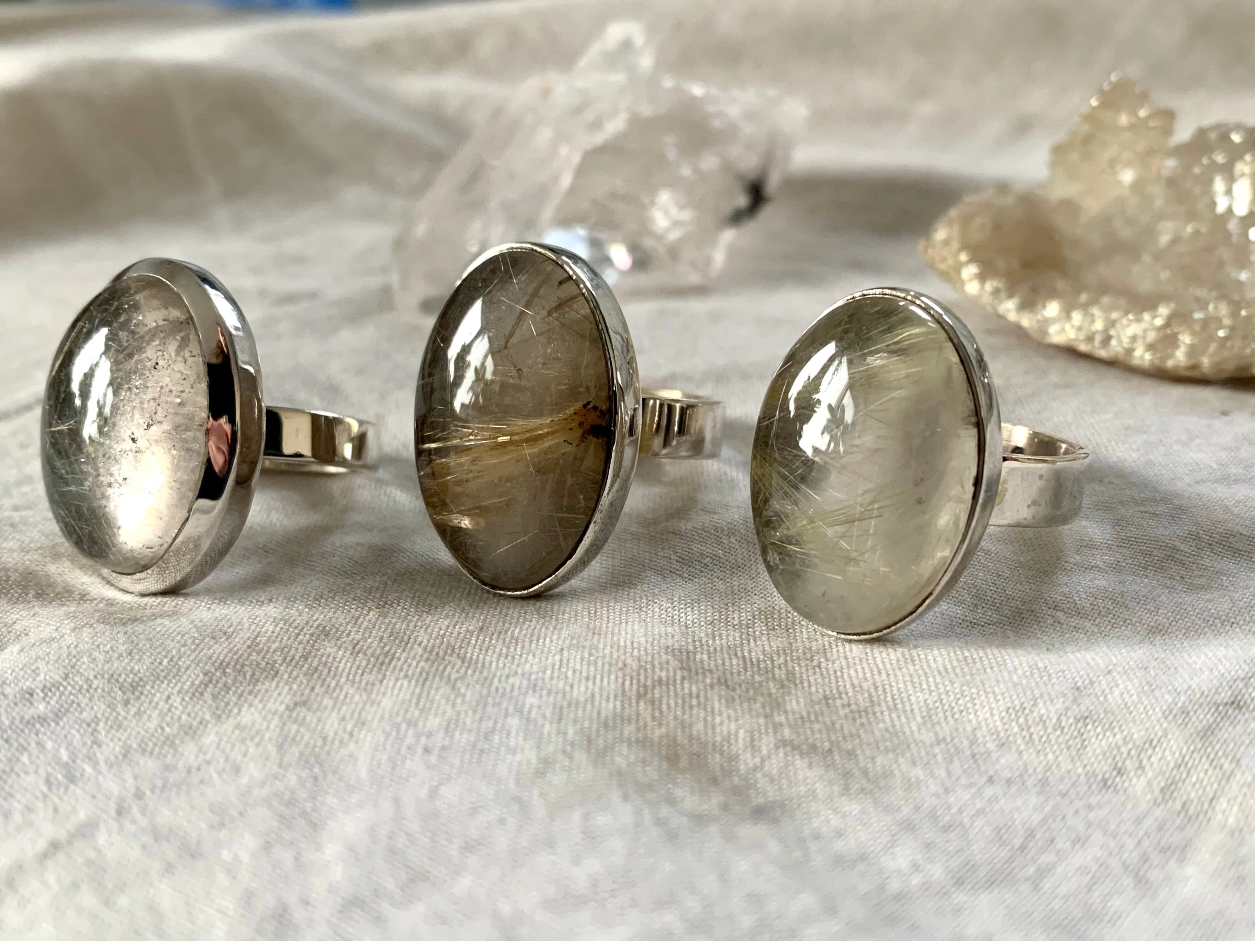 Rutilated Quartz Akoni Ring - Oval