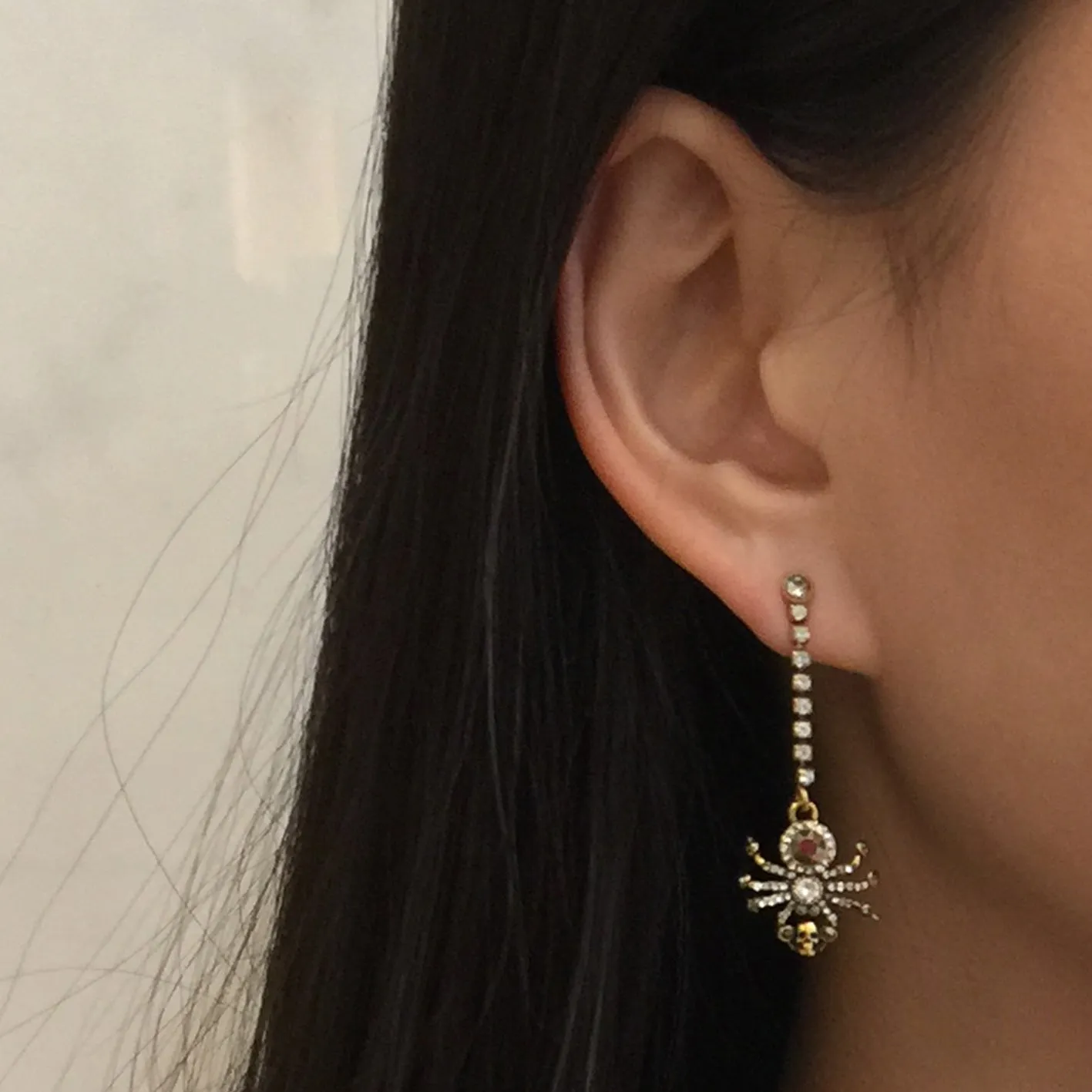 Spider Chain Earring, Gold