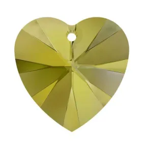 Swarovski 6228 18mm Xilion Heart Pendant - Crystal Iridescent Green