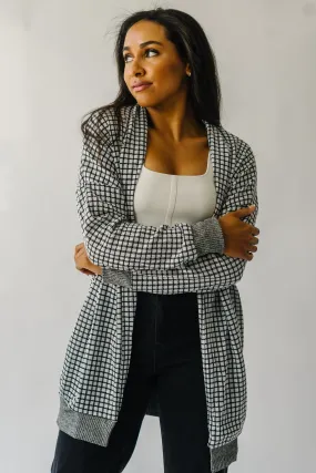 The Utica Checkered Cardigan in Black   White