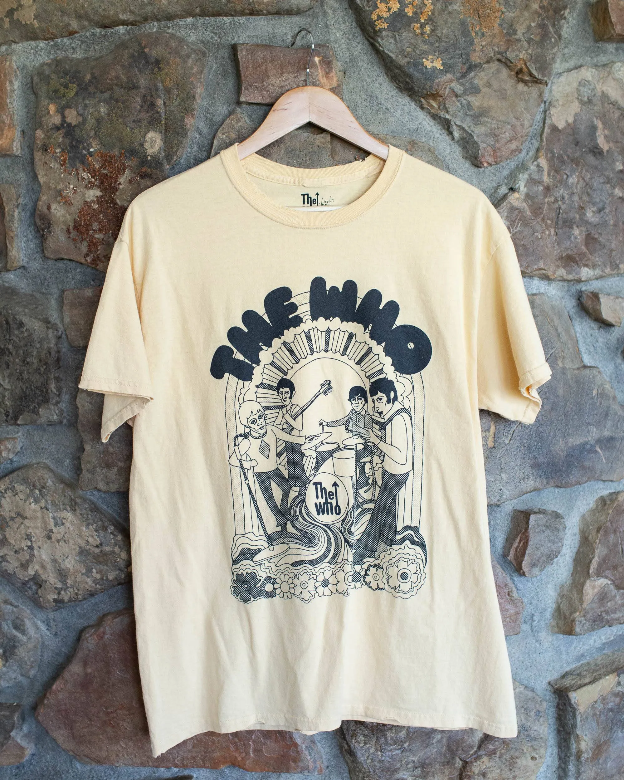 The Who Illustration Yellow Thrifted Distressed Tee