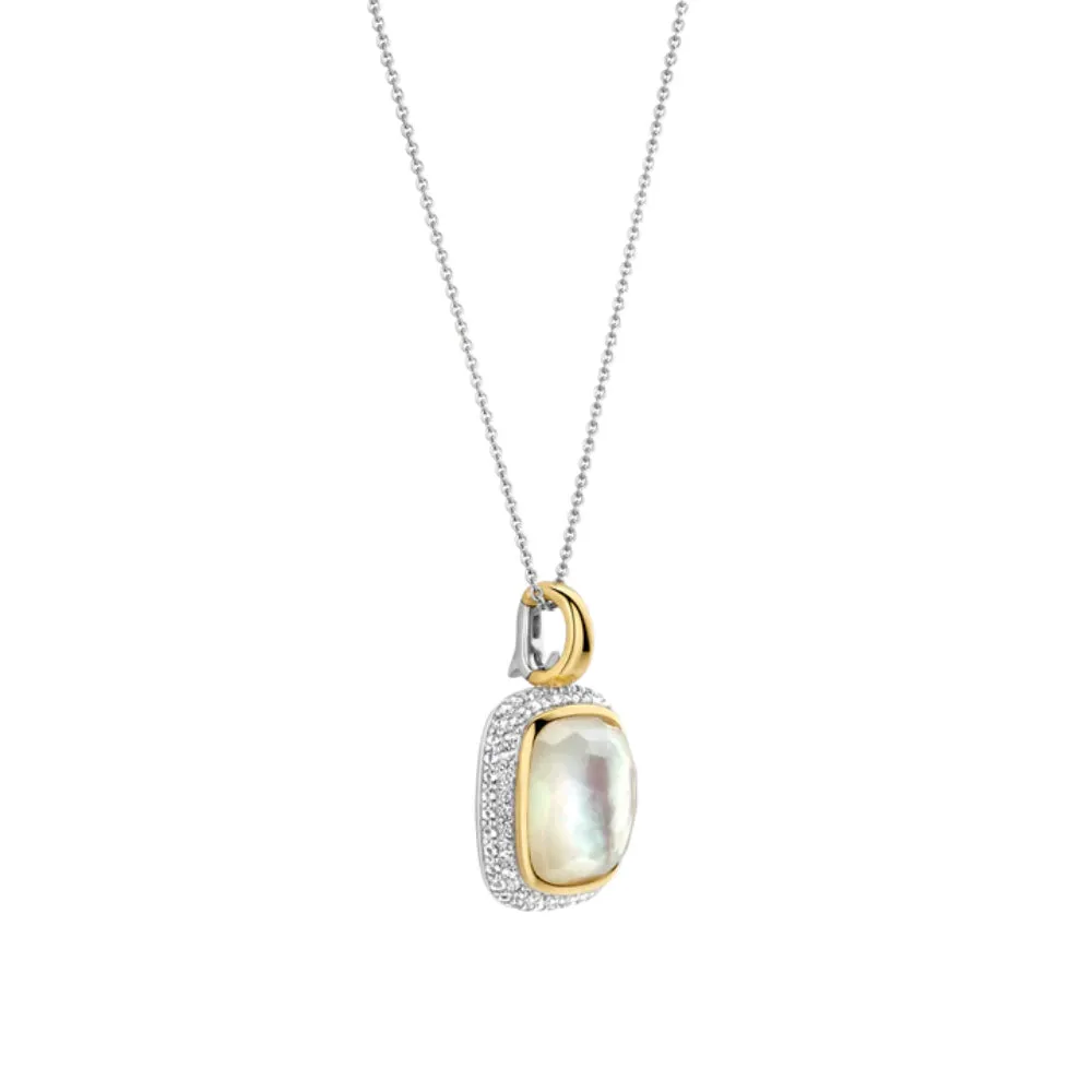 Ti Sento Two-Tone Mother of Pearl Pendant Necklace