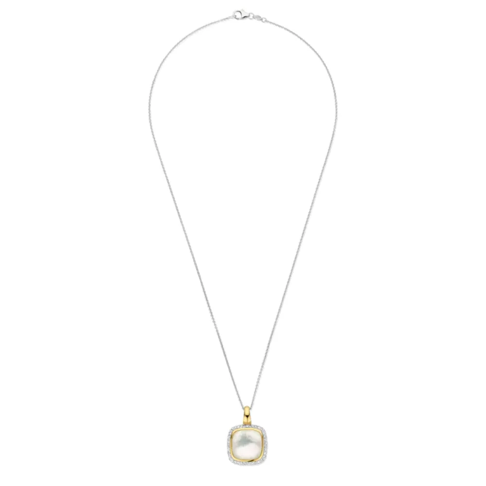 Ti Sento Two-Tone Mother of Pearl Pendant Necklace