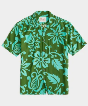 Todd Snyder x Kahala Aloha Shirt in Green Floral