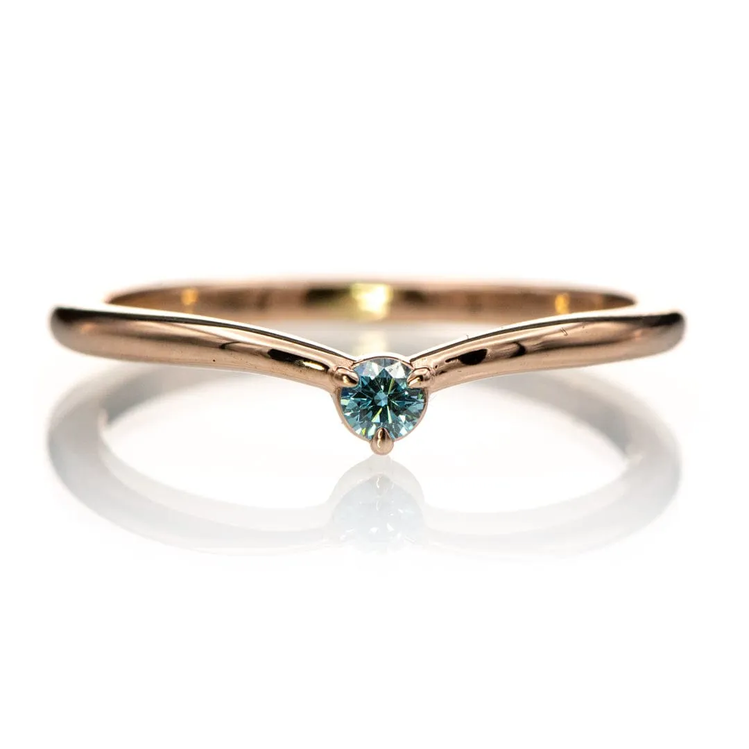 Velma Band - Diamond, Moissanite or Sapphire V-Shape Contoured Stacking Wedding Ring