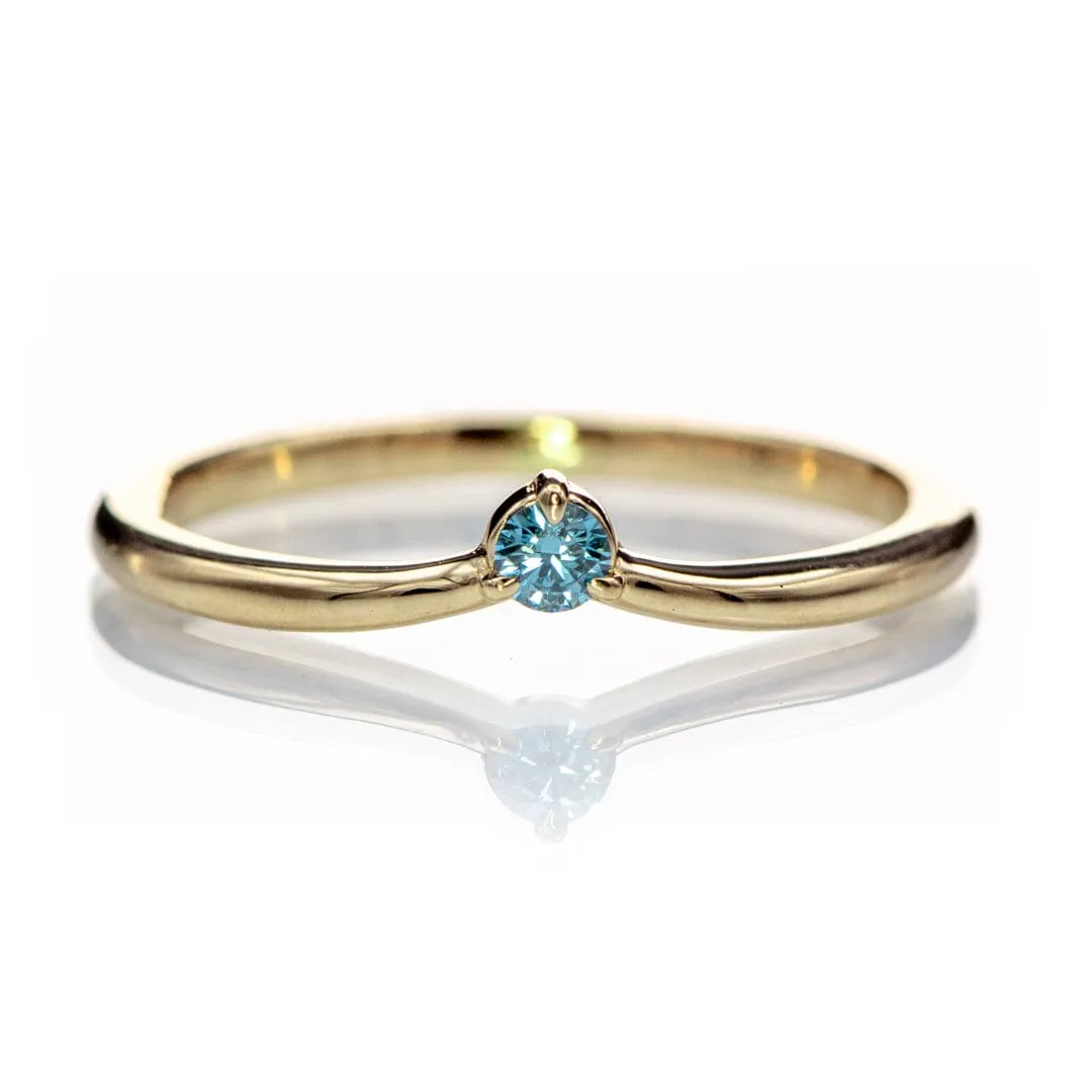 Velma Band - Diamond, Moissanite or Sapphire V-Shape Contoured Stacking Wedding Ring