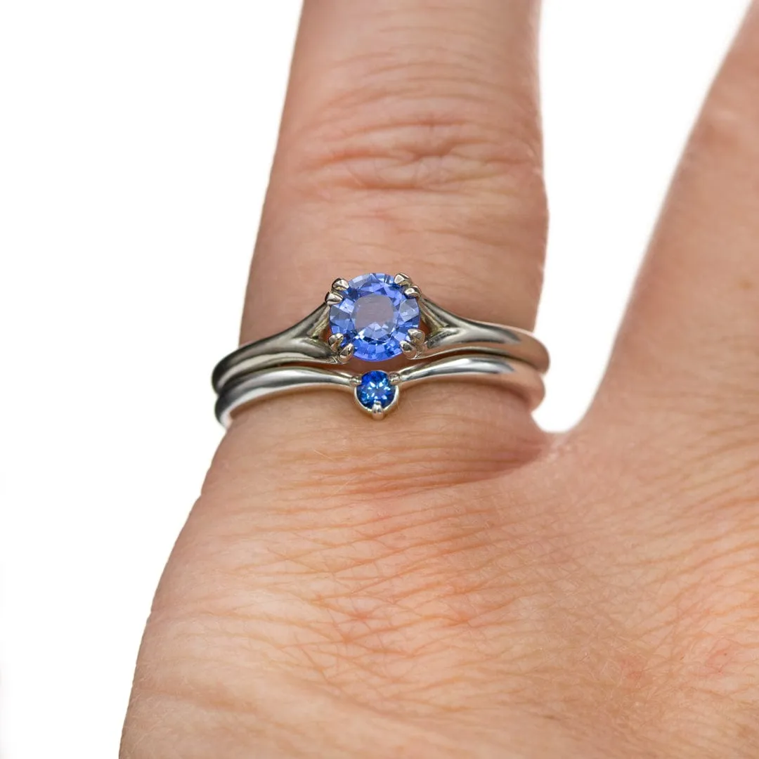 Velma Band - Diamond, Moissanite or Sapphire V-Shape Contoured Stacking Wedding Ring