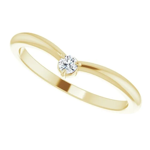 Velma Band - Diamond, Moissanite or Sapphire V-Shape Contoured Stacking Wedding Ring