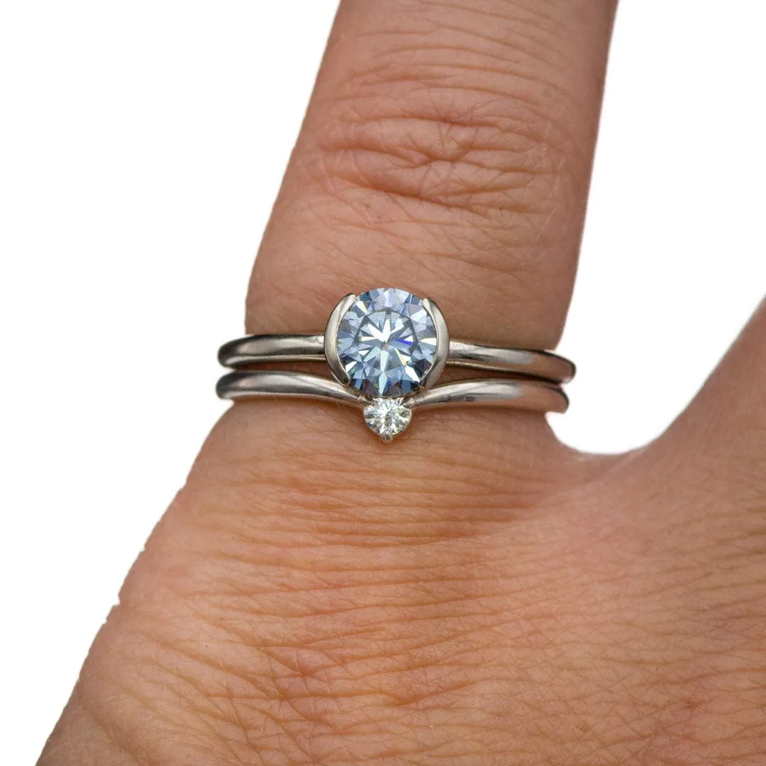 Velma Band - Diamond, Moissanite or Sapphire V-Shape Contoured Stacking Wedding Ring