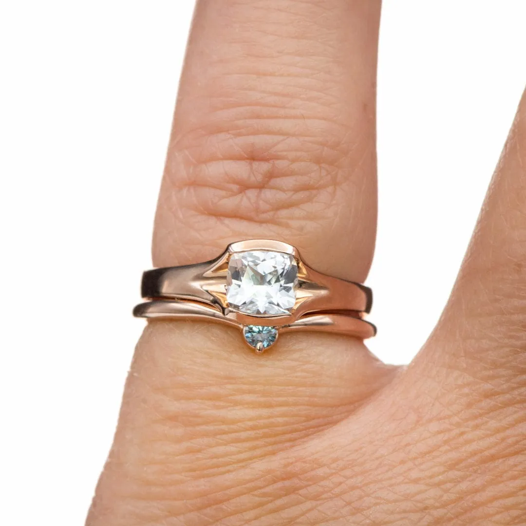 Velma Band - Diamond, Moissanite or Sapphire V-Shape Contoured Stacking Wedding Ring