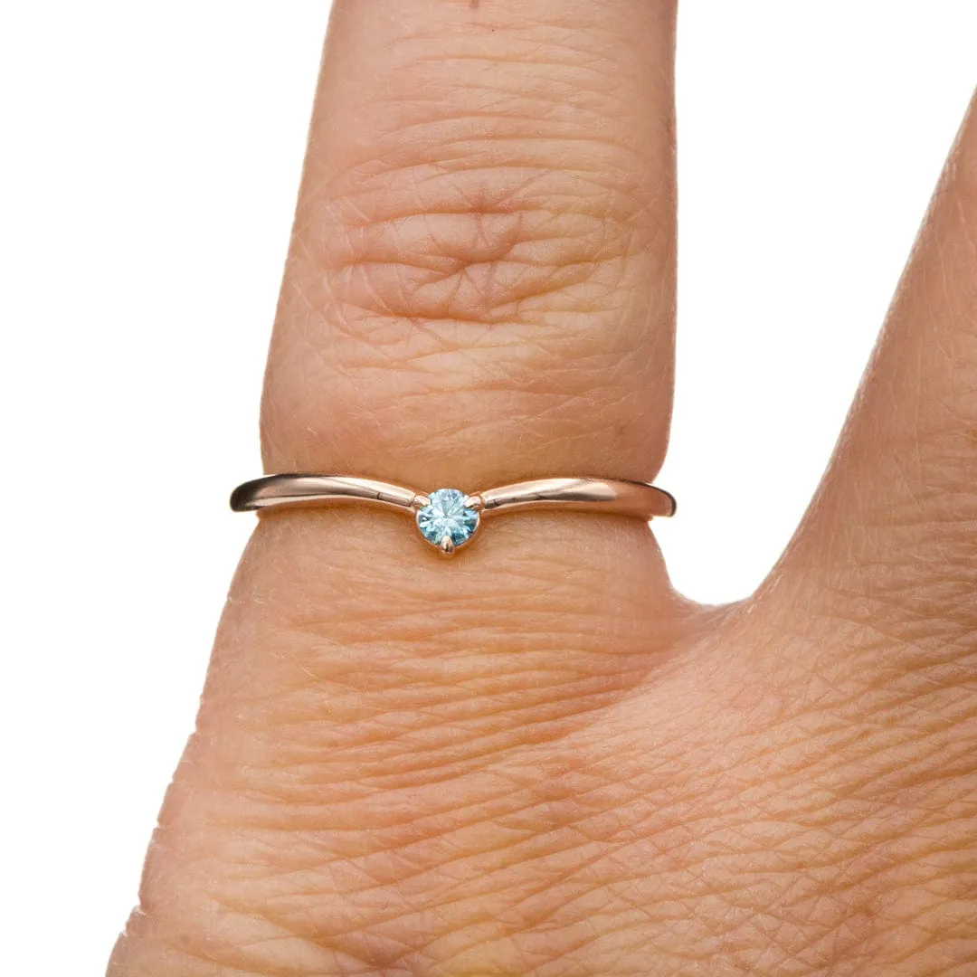 Velma Band - Diamond, Moissanite or Sapphire V-Shape Contoured Stacking Wedding Ring