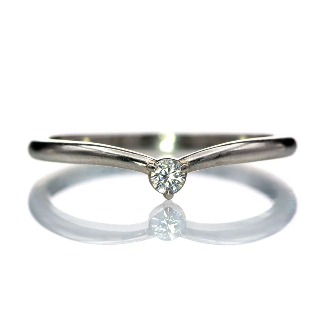 Velma Band - Diamond, Moissanite or Sapphire V-Shape Contoured Stacking Wedding Ring