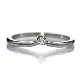 Velma Band - Diamond, Moissanite or Sapphire V-Shape Contoured Stacking Wedding Ring