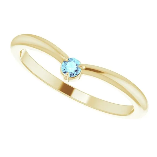 Velma Band - Diamond, Moissanite or Sapphire V-Shape Contoured Stacking Wedding Ring